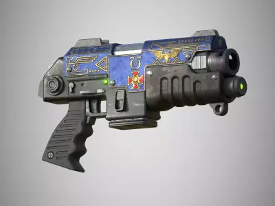 W40k Primaris bolt pistol Low-poly 3D model