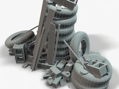Debris Groundfill Junk Trash Kit Game Ready Low-poly 3D model