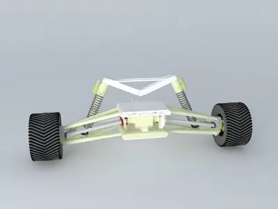 ATV wheel and suspension assembly with steering and drive  Free 3D model