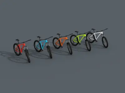 Mountain Bike Lowpoly Bicycle Low-poly 3D model