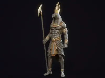 Egyptian Statue Horus Low-poly 3D model