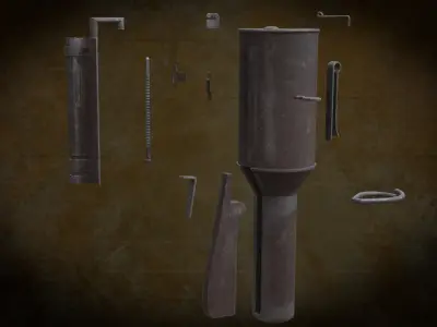 1917 Chemical Gas Grenade Low-poly 3D model