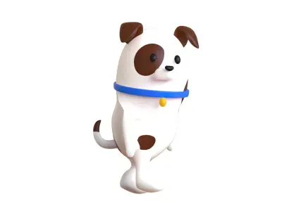 Dog Stylized Low-poly 3D model