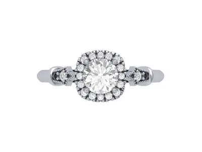 Solitaire Art Deco Ring 3D print model purchase