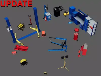 Car props pack  Low-poly 3D model purchase