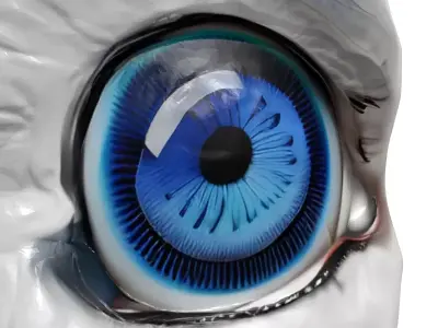 Futuristic Eye Implant Glowing Blue 3D model