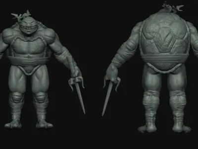 TMNT Turtle Raphael with Sais 3D print model