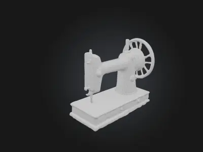 Antique Sewing Machine Low-poly 3D model