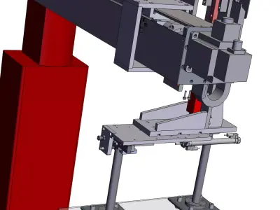 Glass grabbing lifting and handling robot 3D model