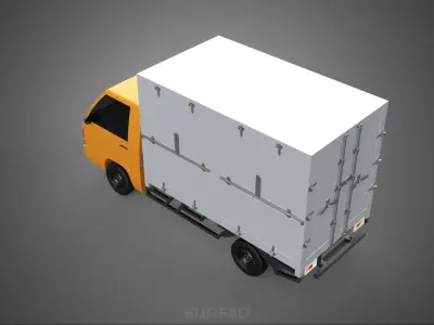 CANTER STORE SHOP BOX TRUCK DELIVERY PICKUP CARGO LORRY WAGON 3D model