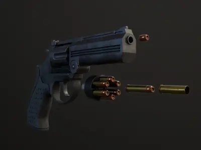 MP-412 Rex Model and Textures Low-poly 3D model