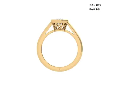 Solitaire Engagement Ring 3D print model 66