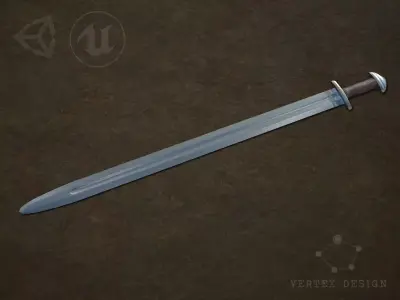 Viking Age sword type H Low-poly 3D model