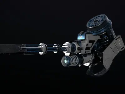 Machine gun Low-poly 3D model buy
