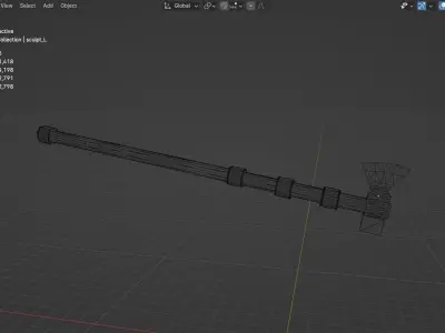 Dovbush bartka Low-poly 3D model