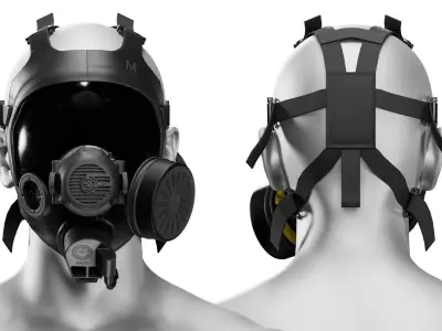 MSA MILLENIUM GAS MASK Low-poly 3D model