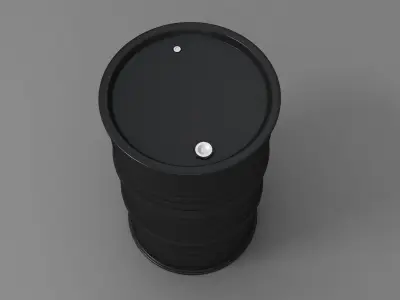 Metal Barrel Clean black 3D model