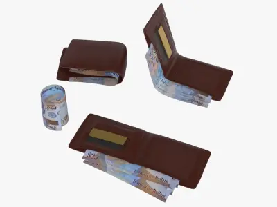 Cayman Islands British 25 Dollar Wallet Money Purse 3D model