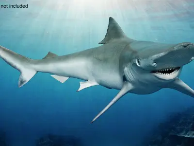Realistic Spadenose Shark Rigged for Maya 3D model