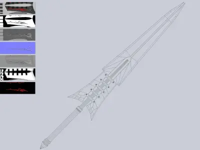 Demonic blade Low-poly 3D model