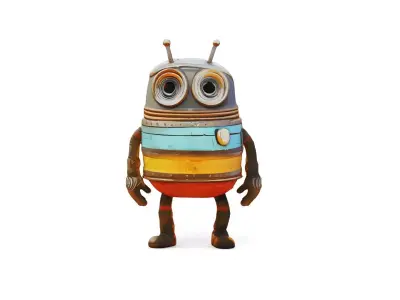 Mini Robot 3D Model Low-poly 3D model