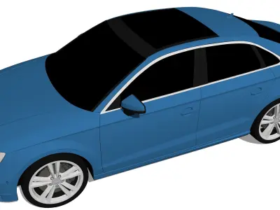 2015 Audi A3 Sedan  Low-poly 3D model