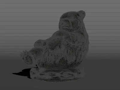 Animal Parts Panda bear Sculpture 3D 3D model