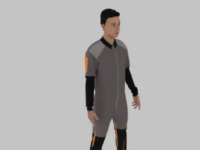 Parachute Jumper Low-poly 3D model
