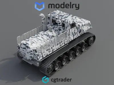 Snowcat Tracked Vehicle 3D model