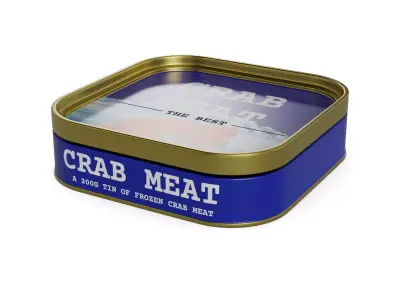 Frozen seafood Crab Meat Low-poly 3D model