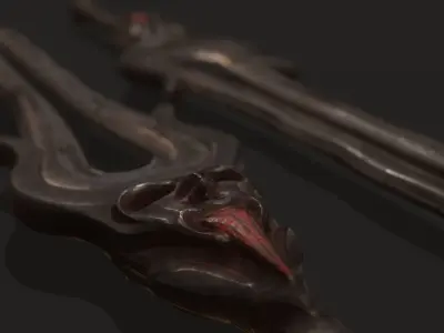 Fantasy Demon Sword Low-poly 3D model