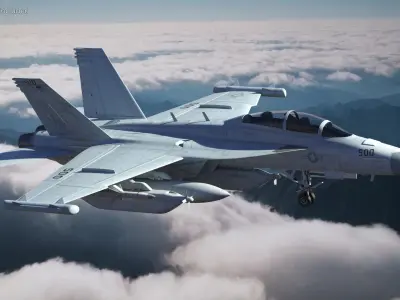 Boeing EA 18G Jet Aircraft Simplified 3D model