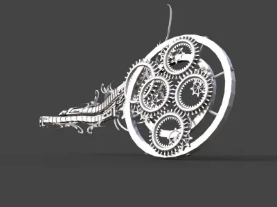 Victorian cog distortion Low-poly 3D model