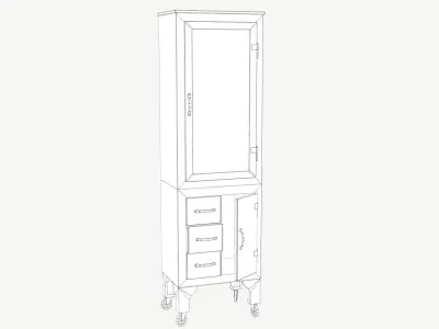 Rolling Cabinet Low-poly 3D model