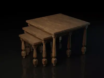 Medieval chair set Free 3D model