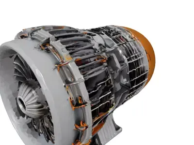 Futuristic Jet Turbine Engine 3D Model 3D model