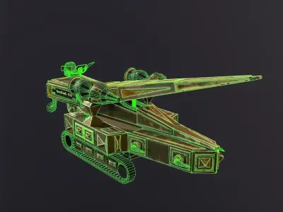 Sci Fi Anti Aircarft Free low-poly 3D model