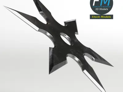 Shuriken ninja star 3D model