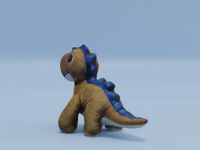 Dinosaur Plush Toy Low-poly 3D model
