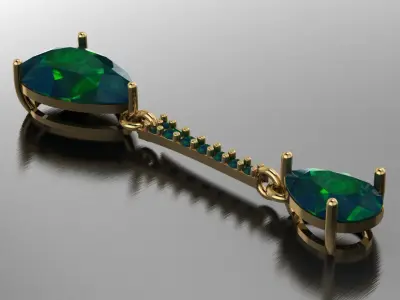 pear diamond earrings 3D print model