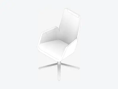 Furniture - Chair - Contemporary - High - Swivel - Star Glides Low-poly 3D model