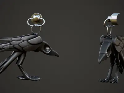 Raven Weapon Charm - Low Poly Game Ready Low-poly 3D model