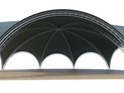 Arch tent octagonal 3D model