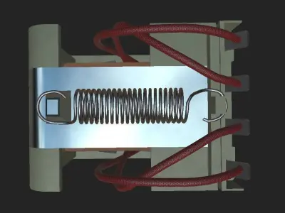 Electromagnetic Relay Low-poly 3D model