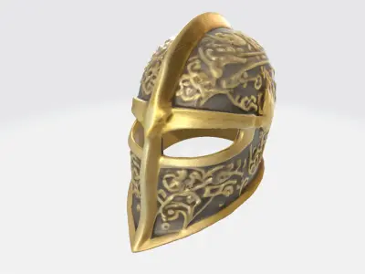 Medieval Knight Helmet Low-poly 3D model