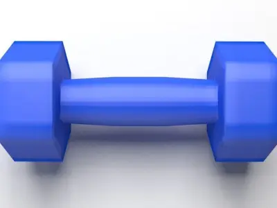 Fixed-weight dumbbell 2 kg 3D model