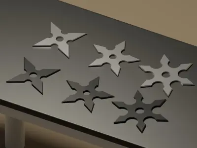 Shuriken Pack Low-poly 3D model