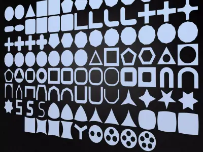 100 Hard Surface IMM 2D Primitives Low-poly 3D model