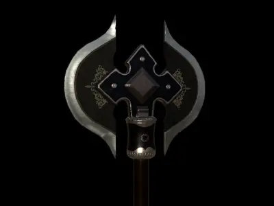 Metal Fantasy Axe Low-poly 3D model