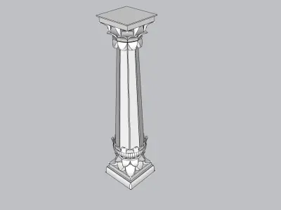 indian jodhpuri stone piller column 3D model get